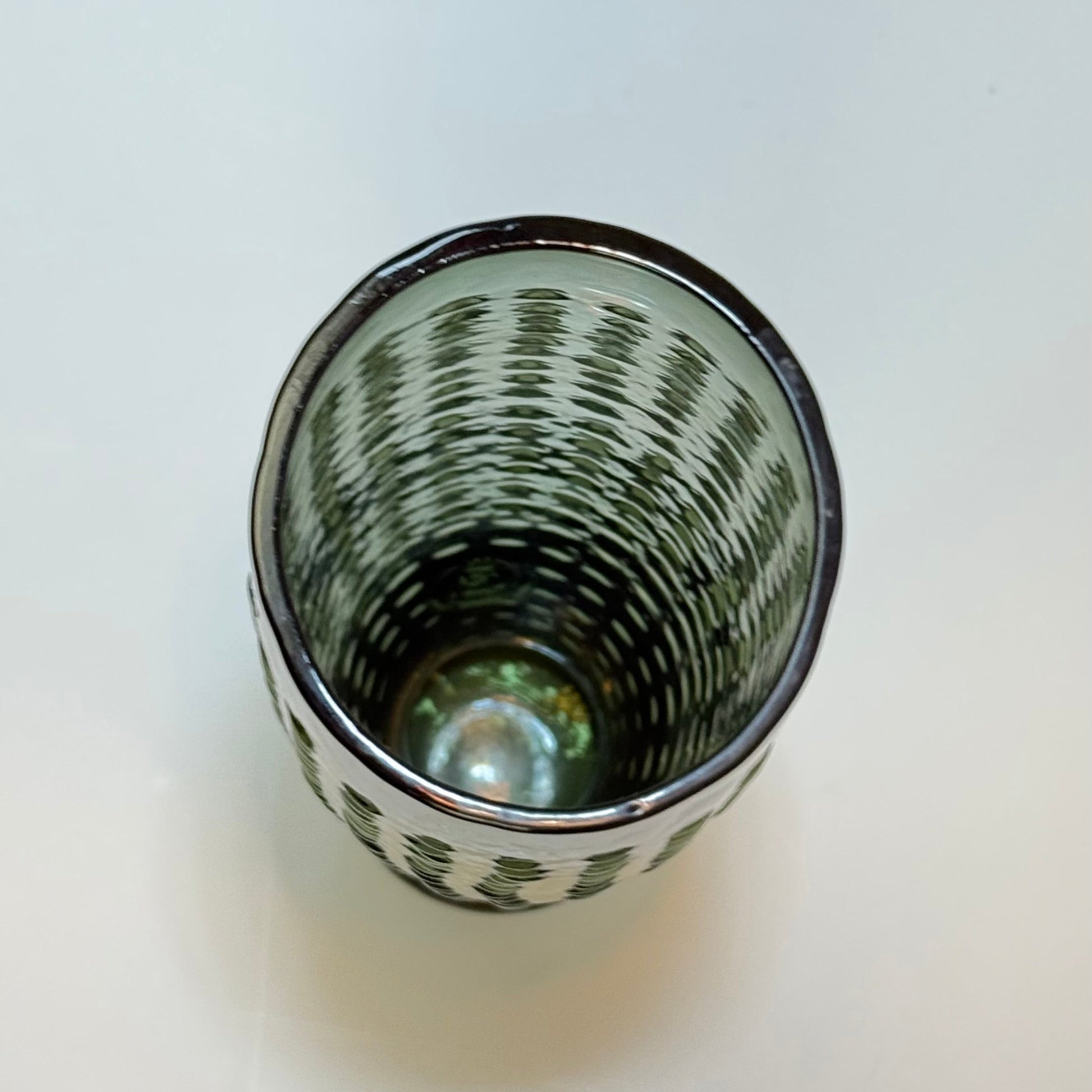 Reijmyre, Hertig Carl, beer glass, Swedish glass, vintage glass, mid century, Scandinavian design, hand blown glass, textured glass, green glass