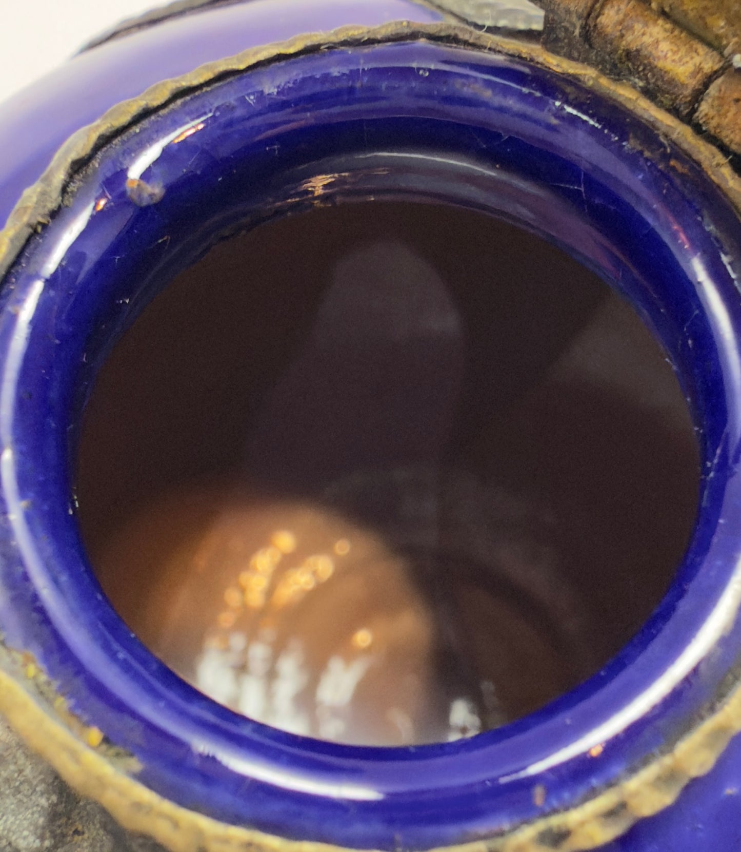 Unikt marokkansk dekorationssæt med glasflakon, miniature tajine og tekande