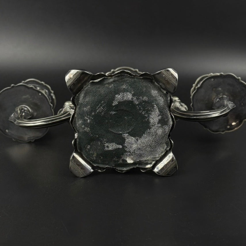 Antik Hans Jensen & Co. 3-armet kandelaber i EPNS – dansk vintage lysestage ca. 1920-1940