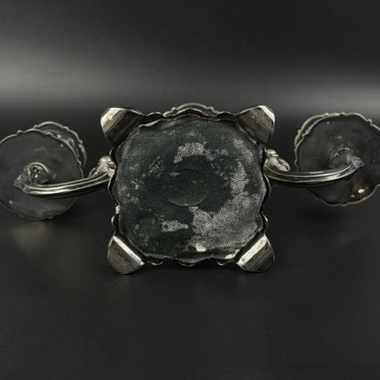 Antik Hans Jensen & Co. 3-armet kandelaber i EPNS – dansk vintage lysestage ca. 1920-1940