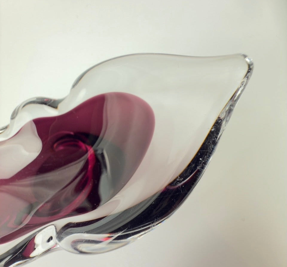 Åfors kunstglas skål model 1739 “Lila” svensk glasdesign 1960-70’erne