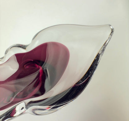 Åfors kunstglas skål model 1739 “Lila” svensk glasdesign 1960-70’erne