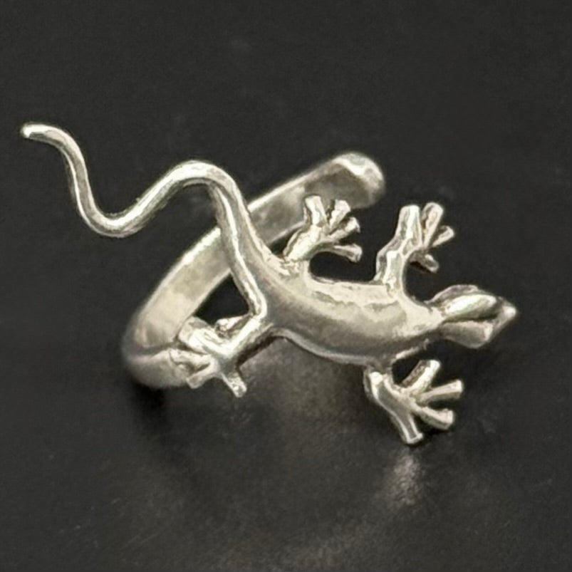 925 sølv ear cuff med gekko – vintage øresmykke - Frøken Lilly