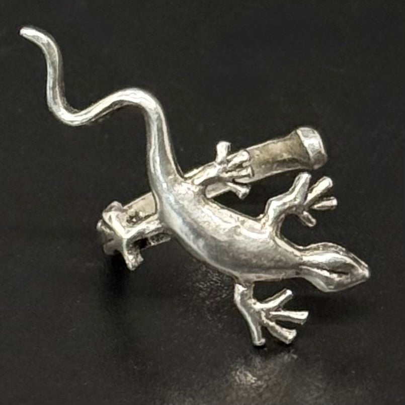 925 sølv ear cuff med gekko – vintage øresmykke - Frøken Lilly