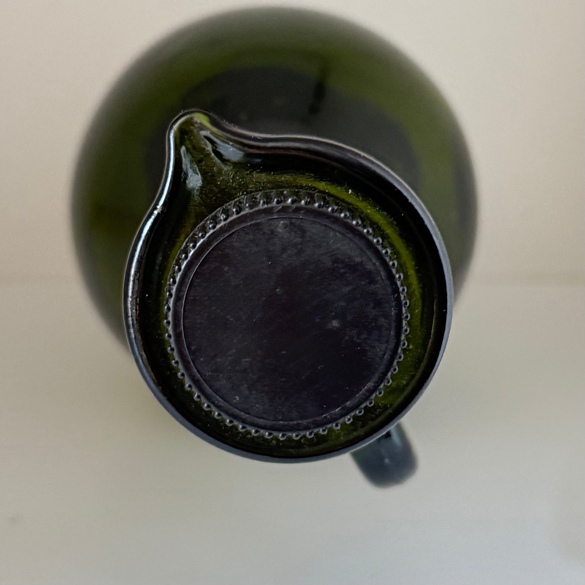 Grøn glaskaraffel / olivenolieflaske