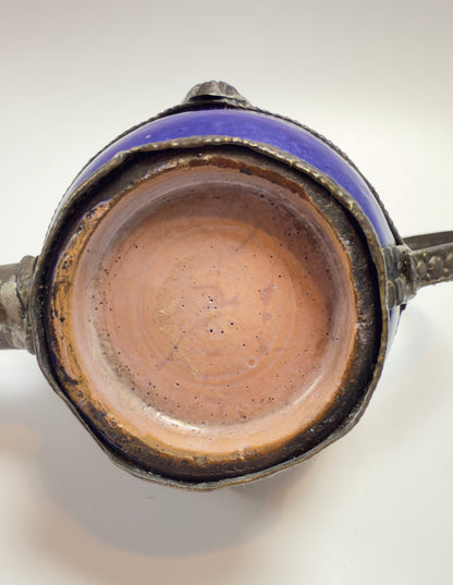 Unikt marokkansk dekorationssæt med glasflakon, miniature tajine og tekande