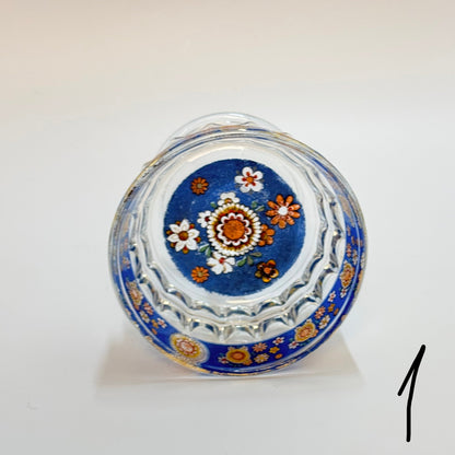 VARIANT 1 - Italiensk champagne/dessertskål på fod i emaljemalet glas – 1960’erne