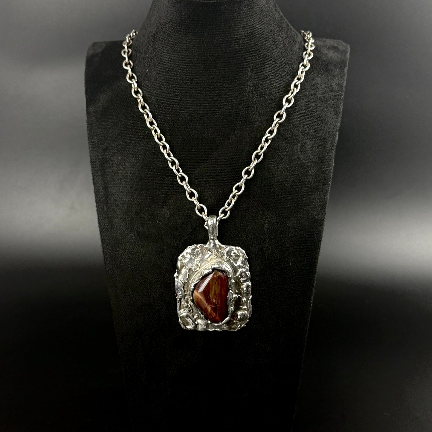 D.S. Handmade Denmark vintage brutalistisk halskæde