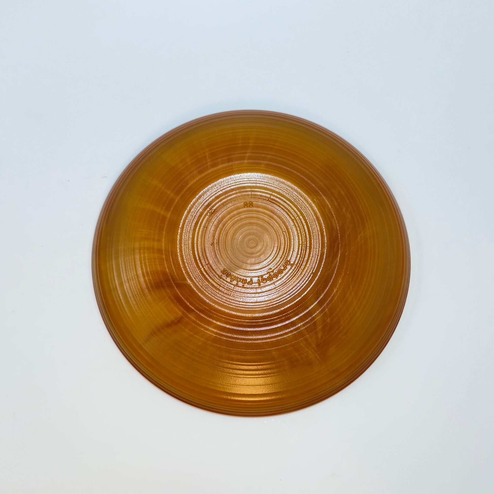 Arcopal France kop med underkop – brun/amber – fransk vintage glas