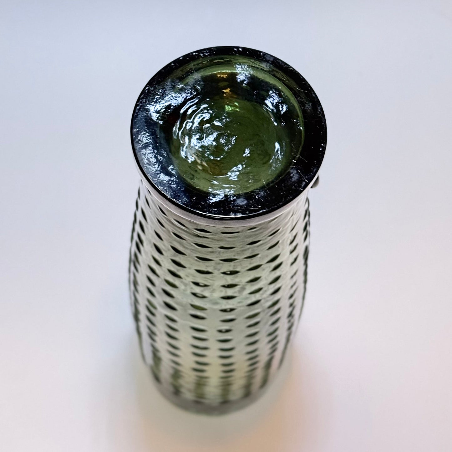 Reijmyre, Hertig Carl, beer glass, Swedish glass, vintage glass, mid century, Scandinavian design, hand blown glass, textured glass, green glass