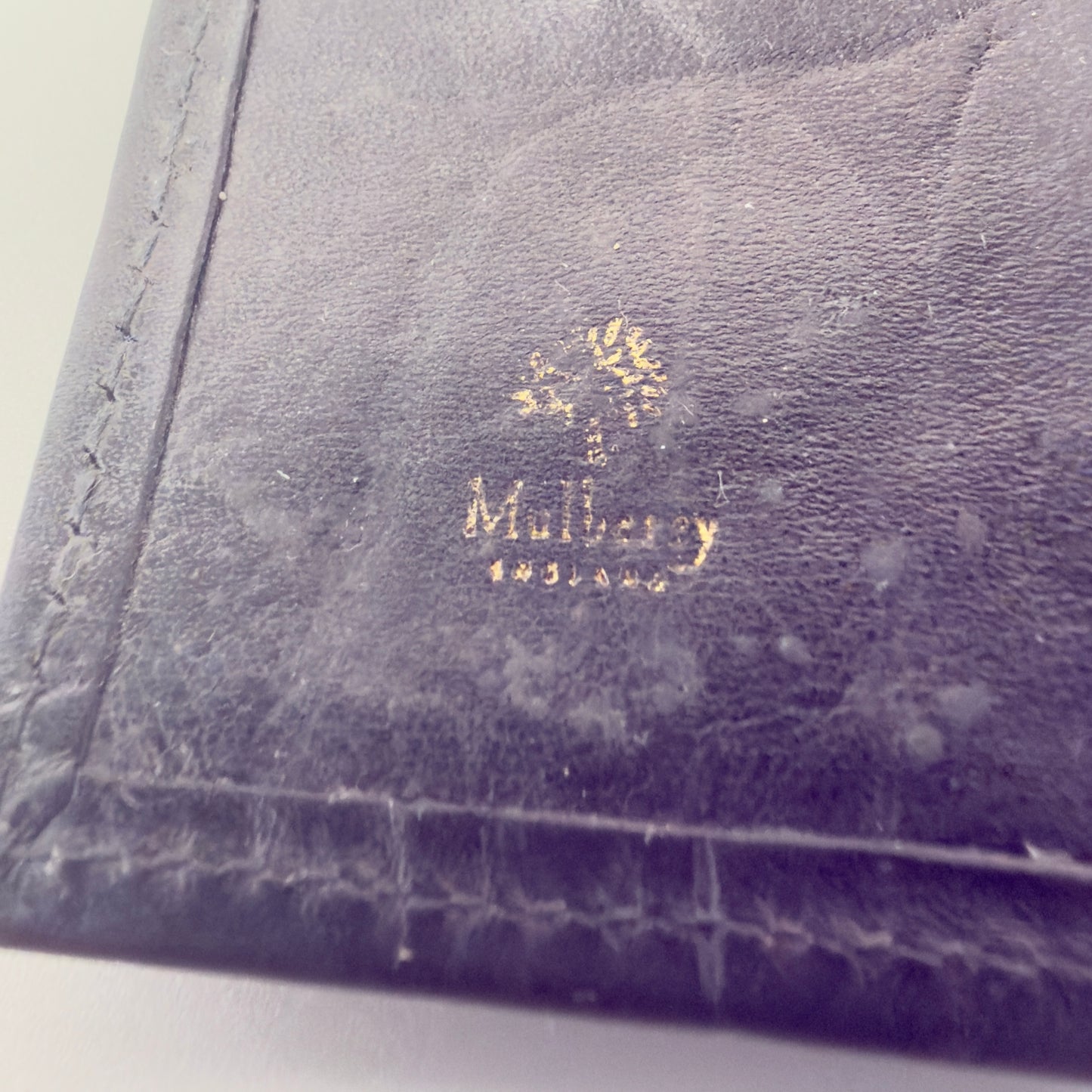Mulberry nøgleetui i sort læder med Patchwork Croc-prægningerne