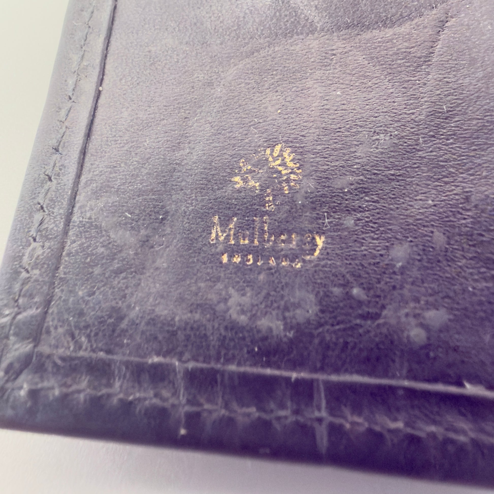 Mulberry nøgleetui i sort læder med Patchwork Croc-prægningerne