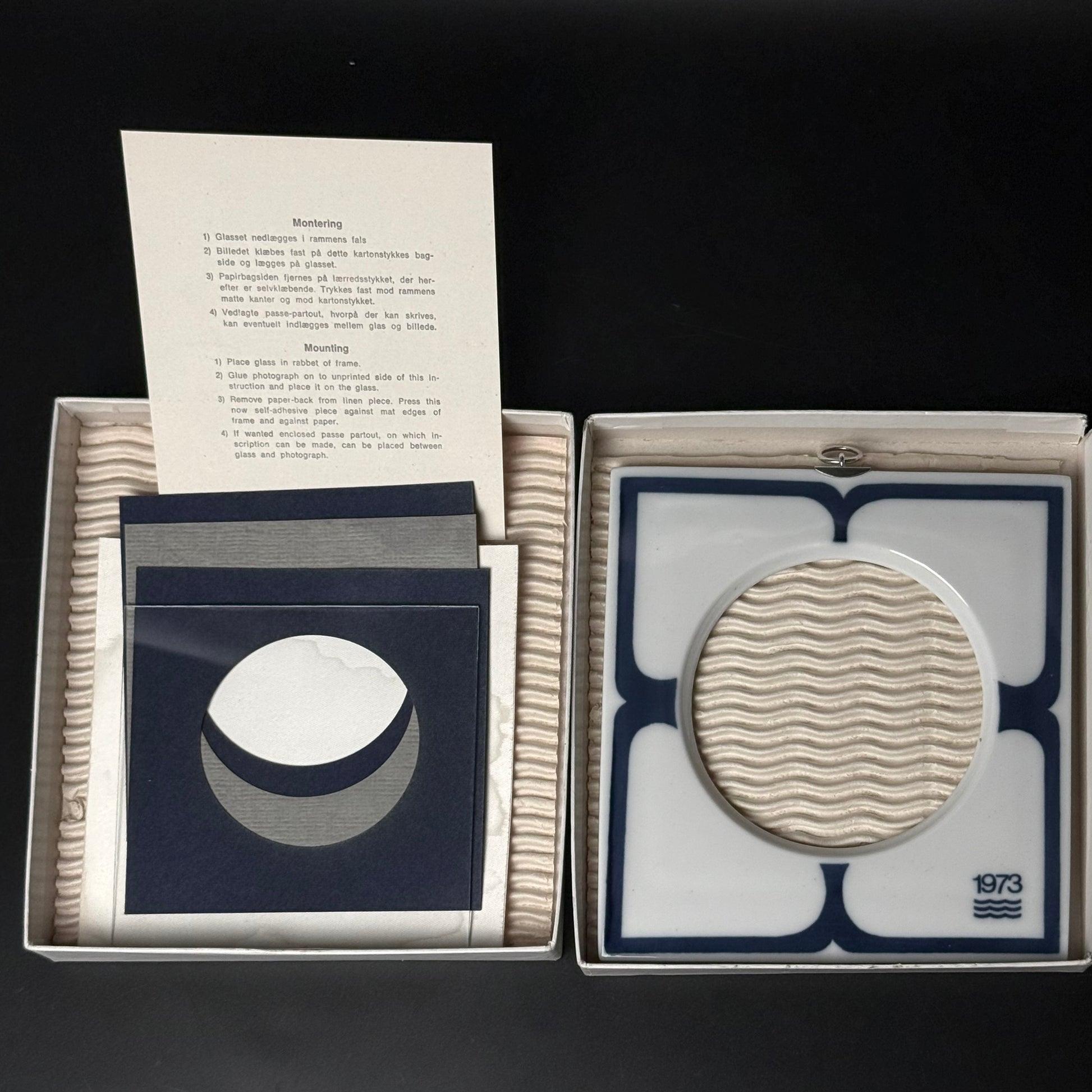 Royal Copenhagen årsramme 1973 med 925 sterlingsølv ophæng – A. Michelsen
