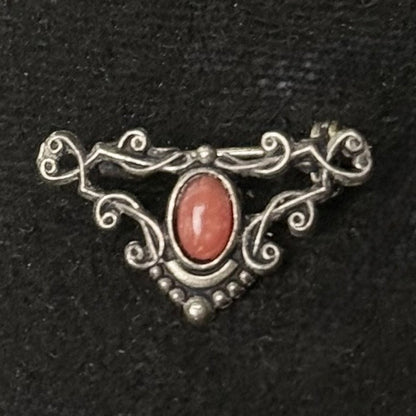 Vintage PIPIS 925 sølvbroche med naturlig koral – Græsk design