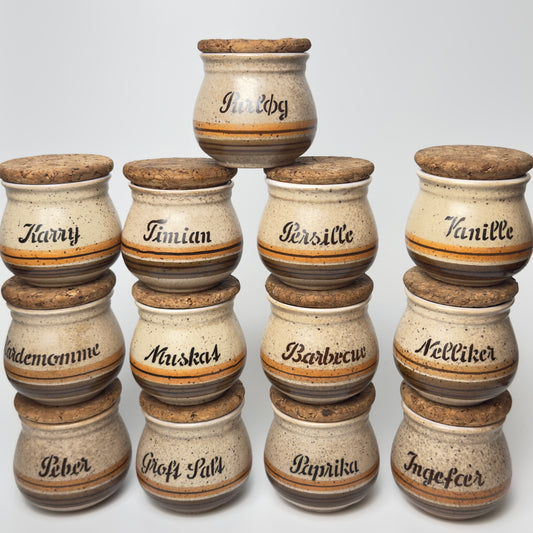 Henrik Fogh stentøj krydderikrukker med korklåg – dansk keramik