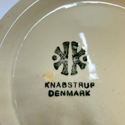 Knabstrup krydderikrukke med låg, hvid og blå glasur - til “Kommen”