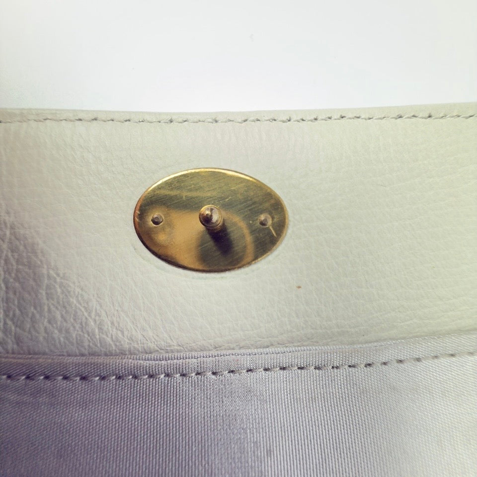 Vintage Comtesse clutch i hvidt læder
