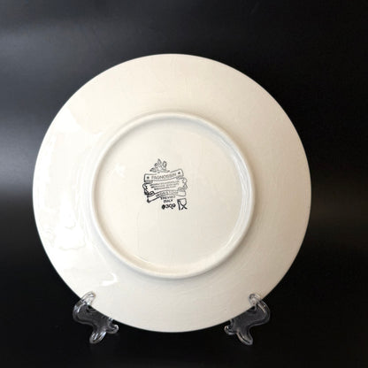 Pagnossin ironstone frokosttallerken aubergine/blå kant, Treviso Italien