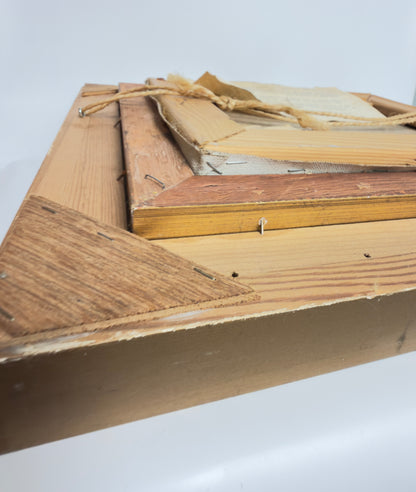 Originalt maleri af Kay Birkmose med dansk landbrugsmotiv i forgyldt ramme