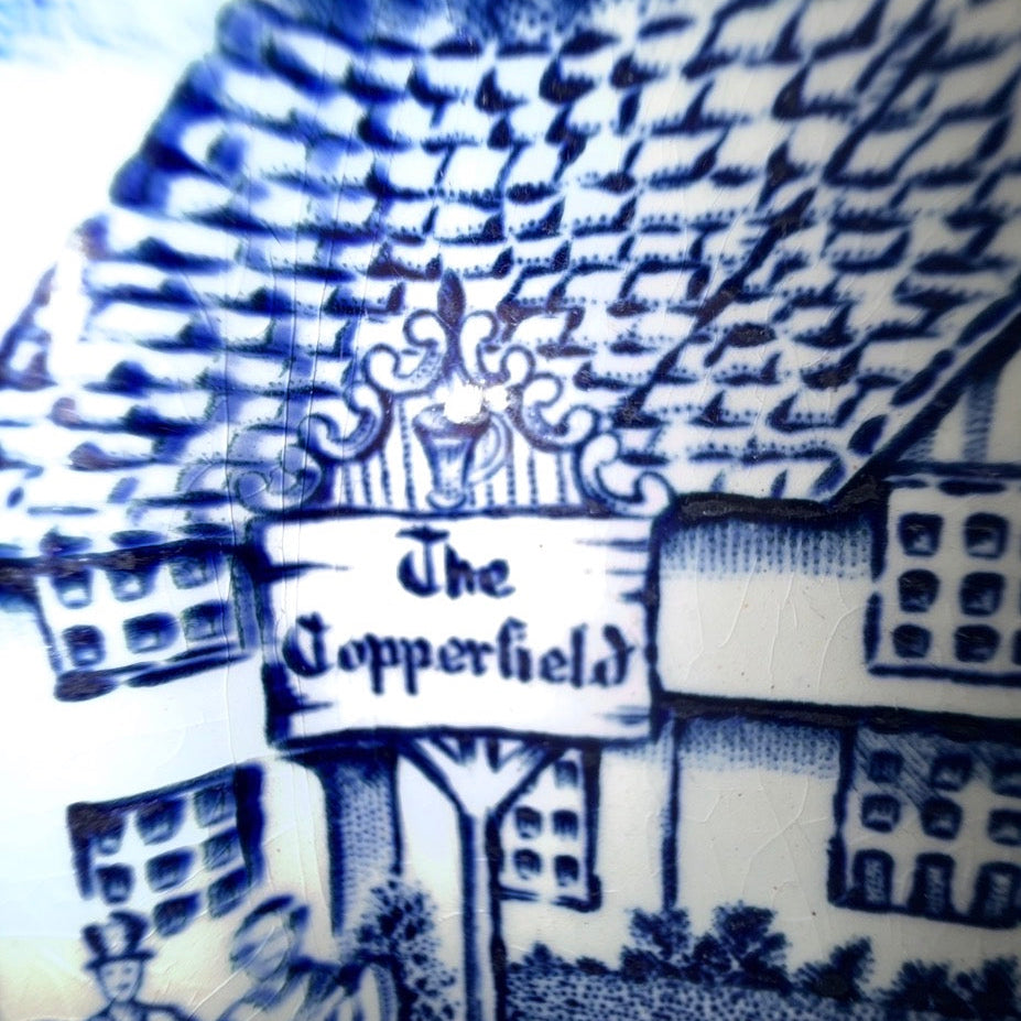 Fransk fajancetallerken – blå/hvid “English Style” Lunéville France ca. 1950–70