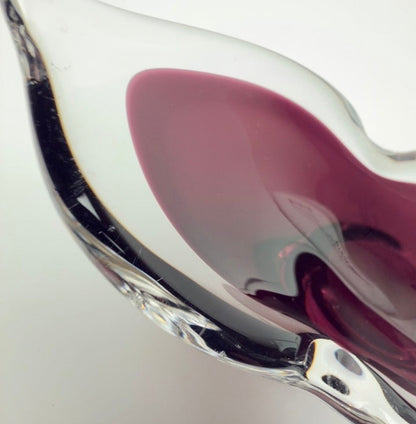 Åfors kunstglas skål model 1739 “Lila” svensk glasdesign 1960-70’erne