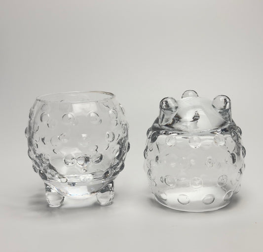 Iittala pindsvin lysestager i klart glas – design Tiina Nordström