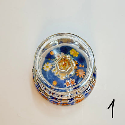 VARIANT 1 - Italiensk champagne/dessertskål på fod i emaljemalet glas – 1960’erne