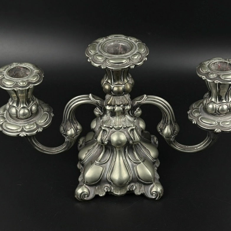 Antik Hans Jensen & Co. 3-armet kandelaber i EPNS – dansk vintage lysestage ca. 1920-1940