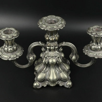 Antik Hans Jensen & Co. 3-armet kandelaber i EPNS – dansk vintage lysestage ca. 1920-1940