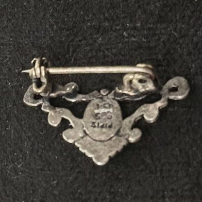 Vintage PIPIS 925 sølvbroche med naturlig koral – Græsk design
