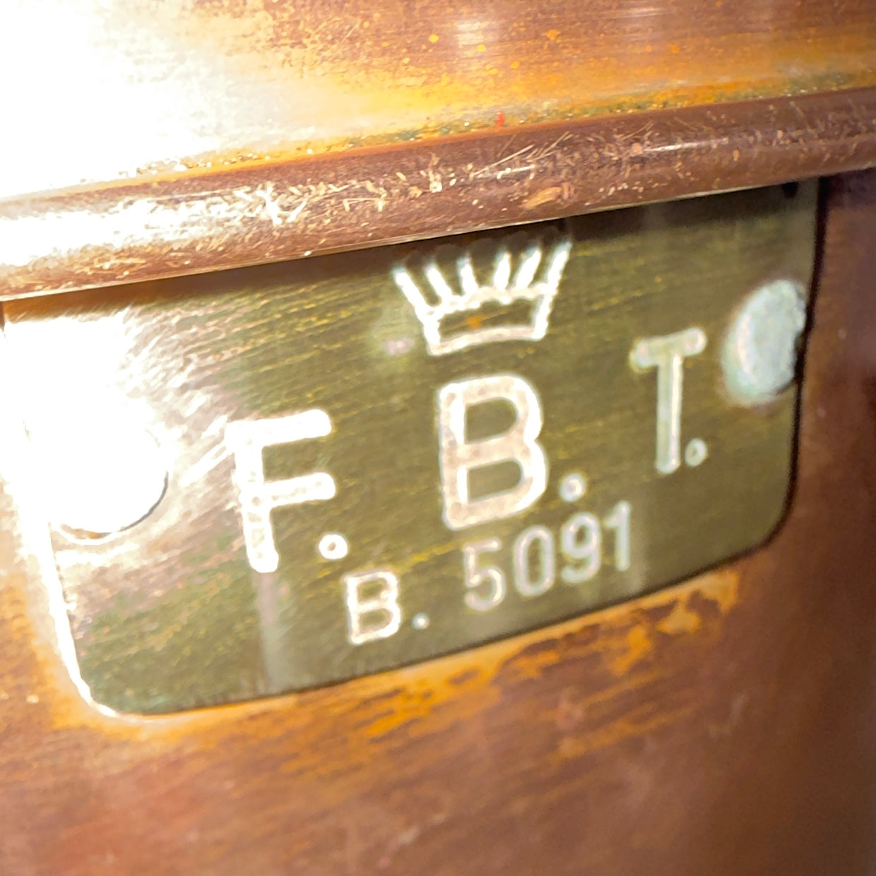 Original kobber militær brandspand – Kaj - Dansk militær - F.B.T. Forsvarets Bygningstjeneste