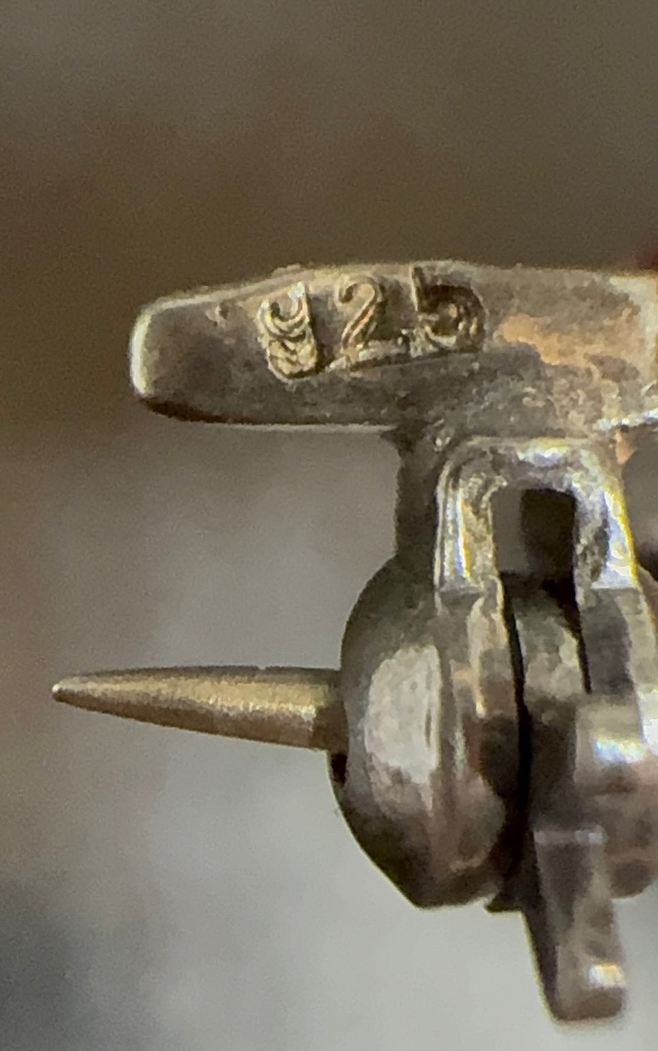 Brosche aus 925er Silber mit baltischem Bernstein – Schmetterling, Vintage