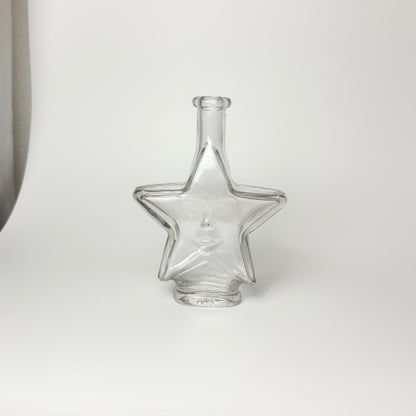 Vintage stjerne karaffel i klart glas med ansigt – 18 cm