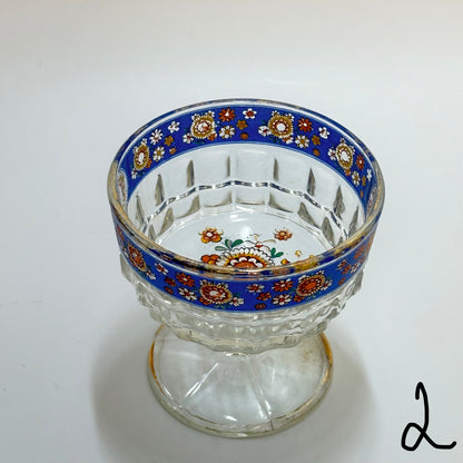 VARIANT 2 - Italiensk champagne/dessertskål på fod i emaljemalet glas – 1960’erne