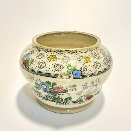 Antik fajanceskål, viktoriansk, midt 1800-tallet