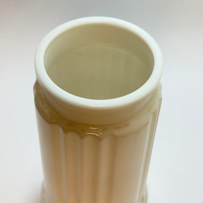 Apotekerkrukke i opalineglas med låg – vintage opbevaringskrukke – Italy præger i bund