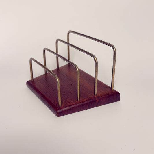 Vintage brevholder i teak – mid century skrivebordstilbehørp