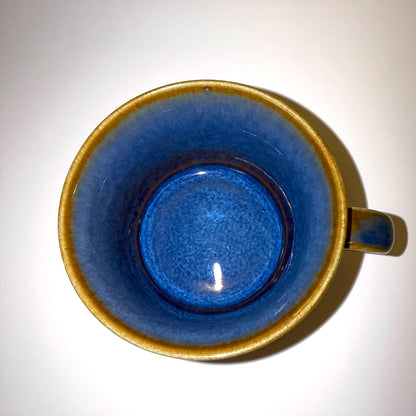 Søholm Blå Granit kop og underkop i blåbrunt stentøj