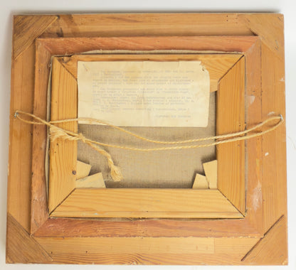 Originalt maleri af Kay Birkmose med dansk landbrugsmotiv i forgyldt ramme