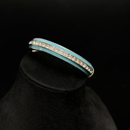 Vintage armbånd med turkis emalje og rhinsten
