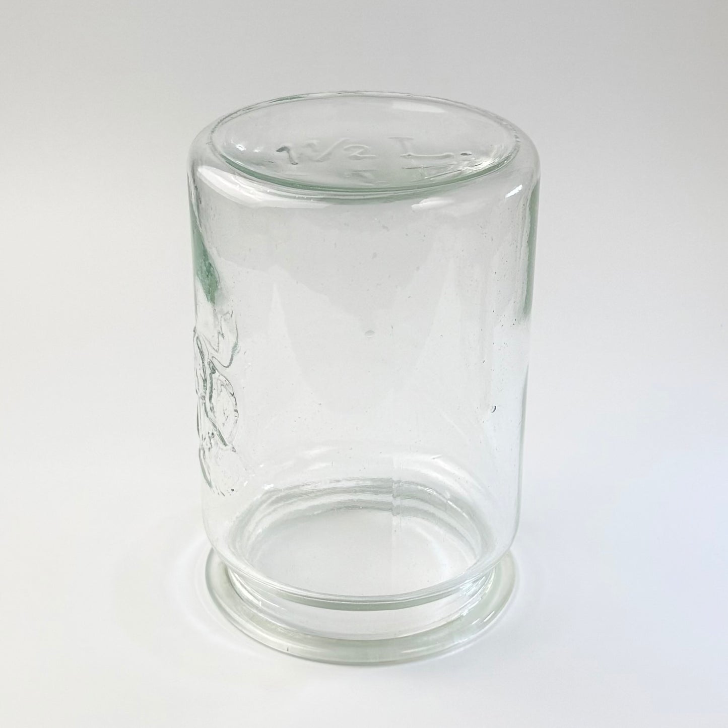 Kastrup Glasværk henkogningsglas 18,5 cm – gammelt sylteglas med glaslåg