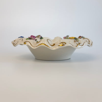 Antik tysk porcelænsskål fra Von Schierholz (Dresden-stil) – ca. 1907-1927