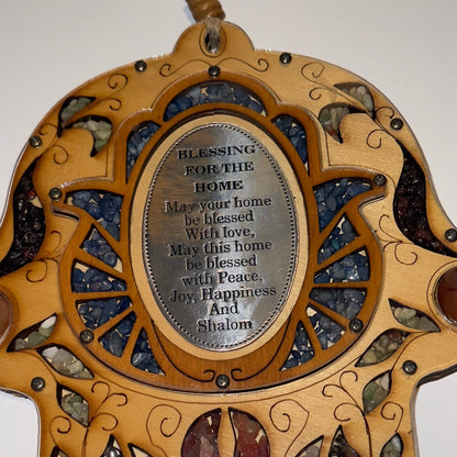 Fatimas hånd – “Blessing for the Home”  i lakeret træ og til ophæng