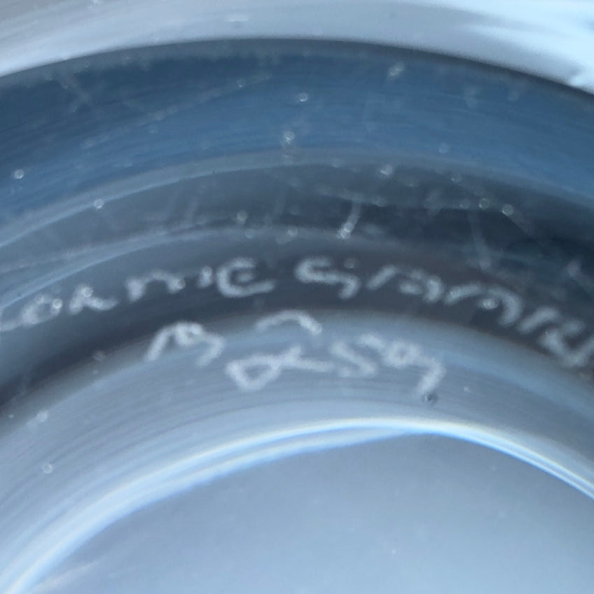 Stor Holmegaard skål i blåtonet glas – design Per Lütken, 1959