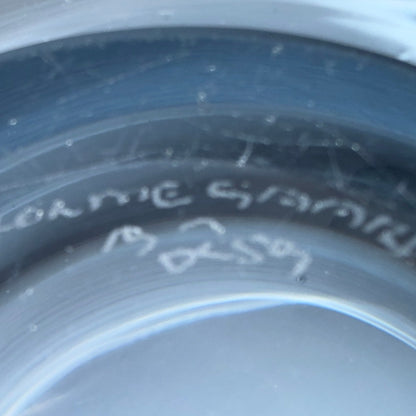 Stor Holmegaard skål i blåtonet glas – design Per Lütken, 1959