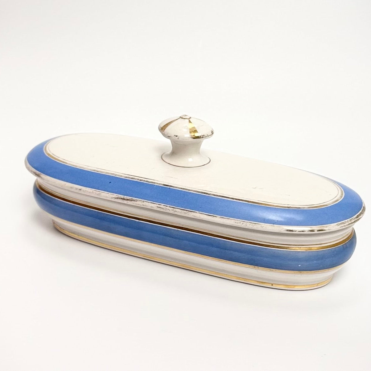 Antikt barber-/toiletskrin i fajance, ca. 1890–1910, Europa