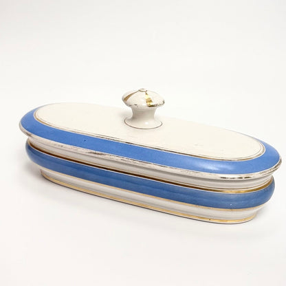 Antikt barber-/toiletskrin i fajance, ca. 1890–1910, Europa