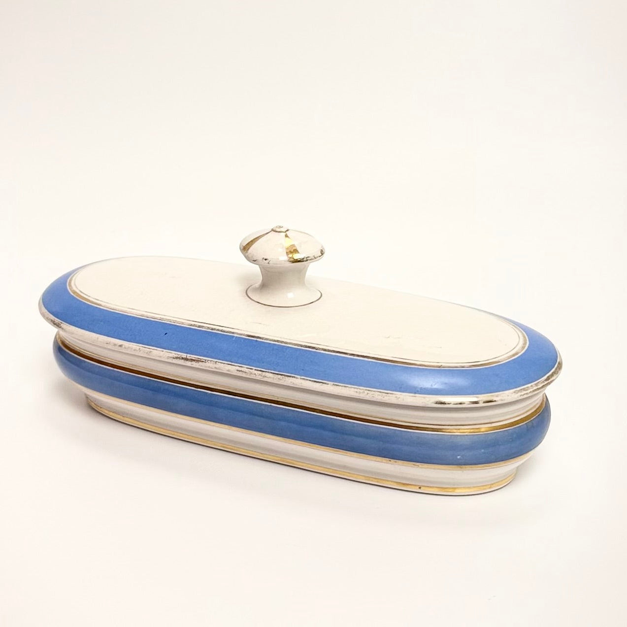 Antikt barber-/toiletskrin i fajance, ca. 1890–1910, Europa