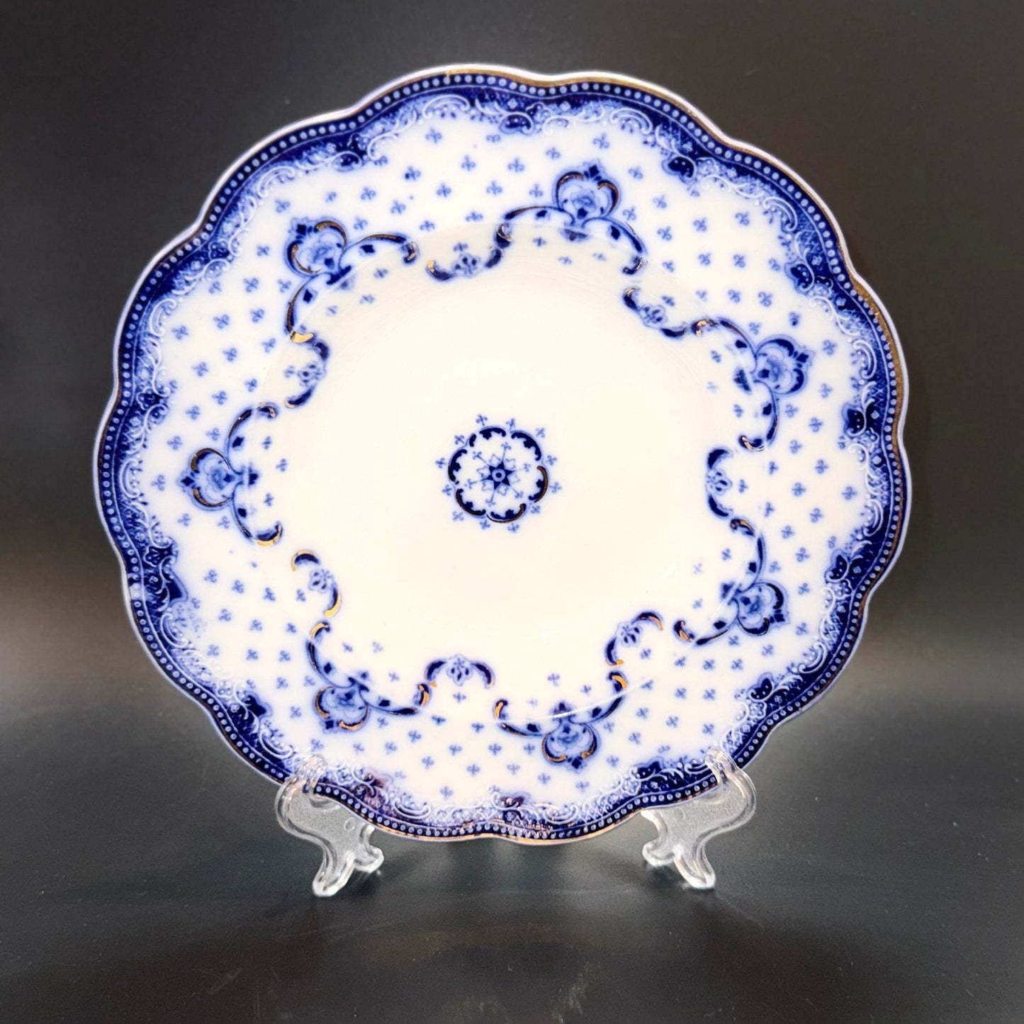 Antik engelsk Losol Ware middagstallerken – W. H. Grindley, Staffordshire (Keele), ca. 1890–1910 - Frøken Lilly