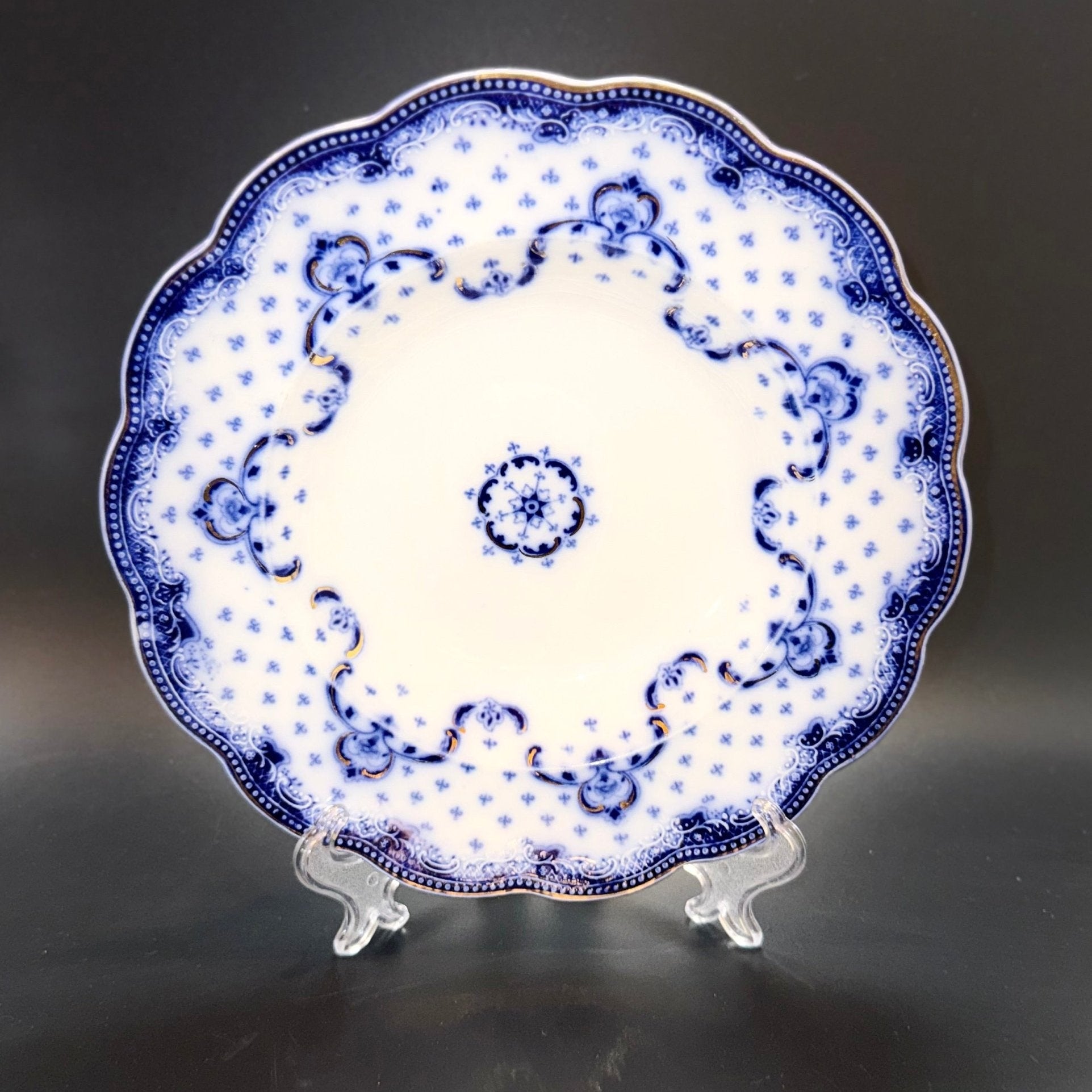 Antik engelsk Losol Ware middagstallerken – W. H. Grindley, Staffordshire (Keele), ca. 1890–1910 - Frøken Lilly